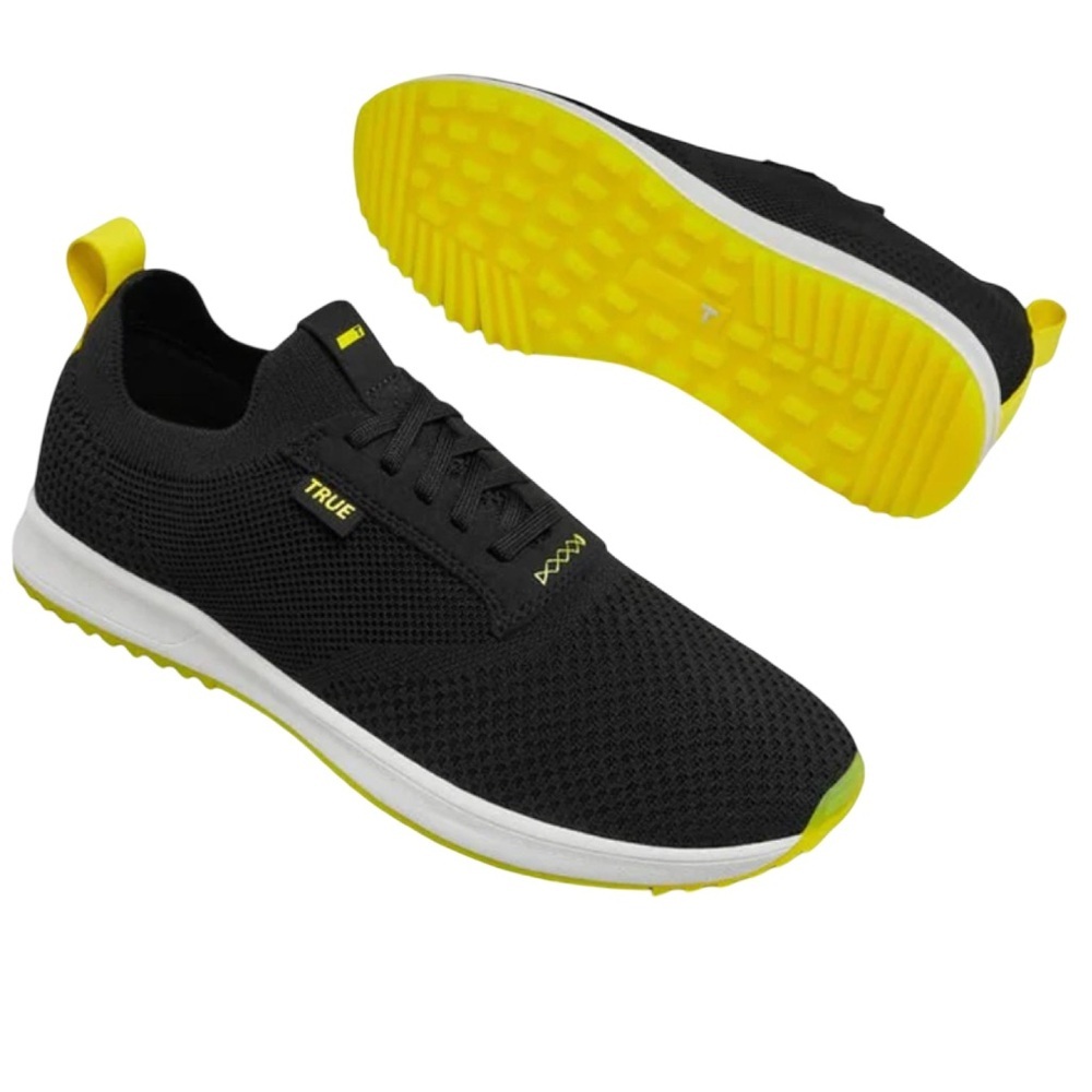 TRUE Knit II Golf Shoes Black and Yellow Sneakers 11.5